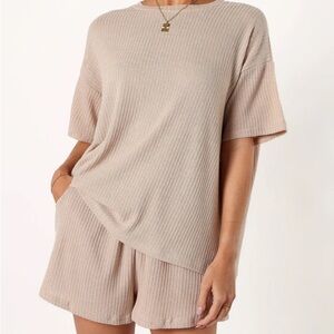 GRANGER KNIT SHORT SET - TAN